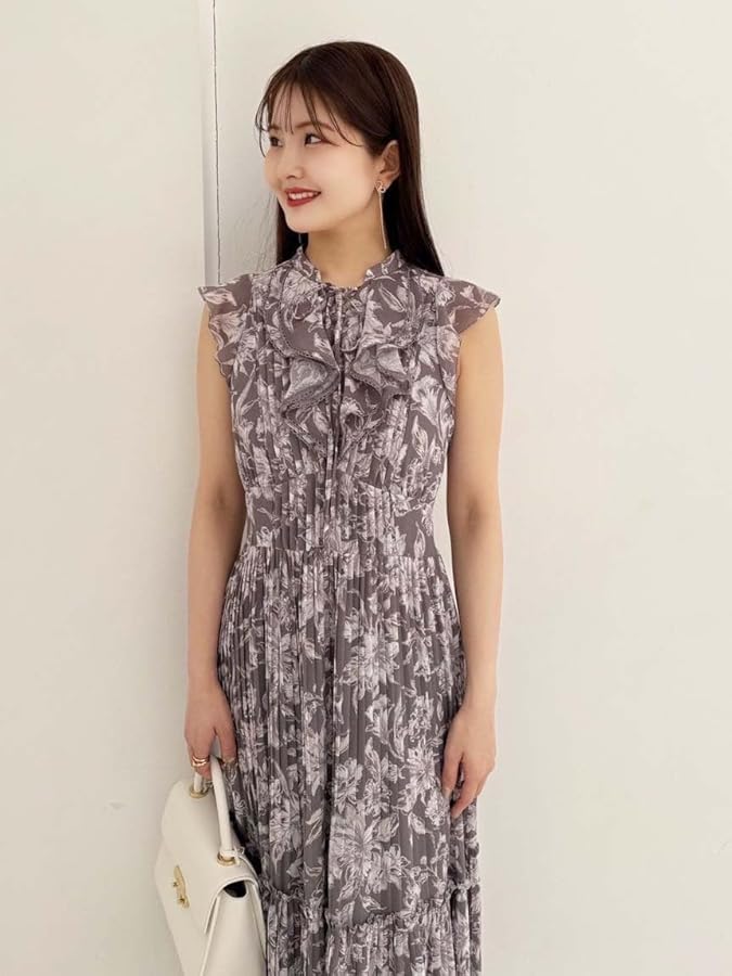 プリーツプリントワンピース FRAY I.D ワンピース 「00サイズ」ステンカラープリーツプリント